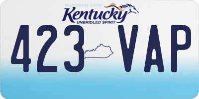 KY license plate 423VAP