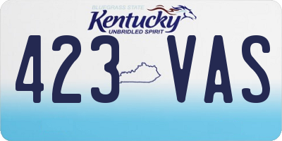 KY license plate 423VAS
