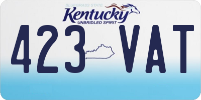 KY license plate 423VAT