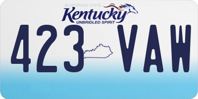 KY license plate 423VAW