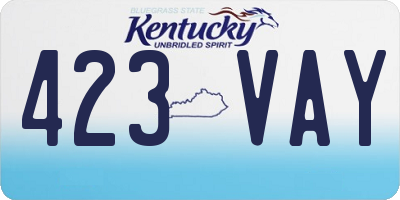 KY license plate 423VAY