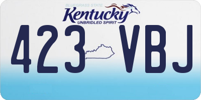 KY license plate 423VBJ