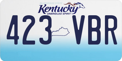 KY license plate 423VBR