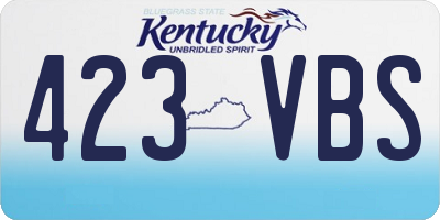 KY license plate 423VBS