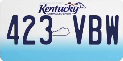 KY license plate 423VBW