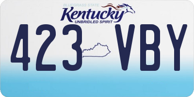 KY license plate 423VBY