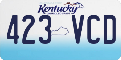 KY license plate 423VCD