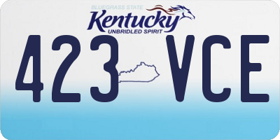 KY license plate 423VCE