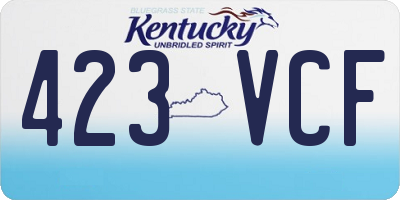 KY license plate 423VCF