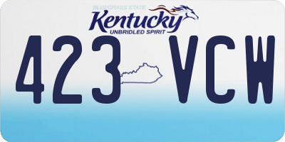 KY license plate 423VCW