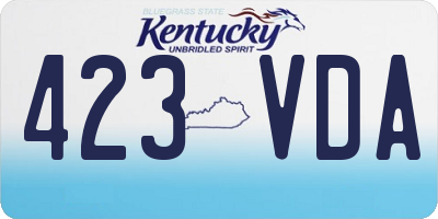KY license plate 423VDA