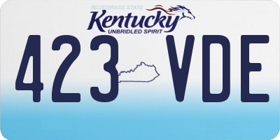 KY license plate 423VDE