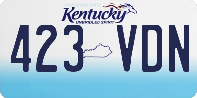 KY license plate 423VDN