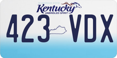 KY license plate 423VDX