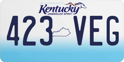 KY license plate 423VEG
