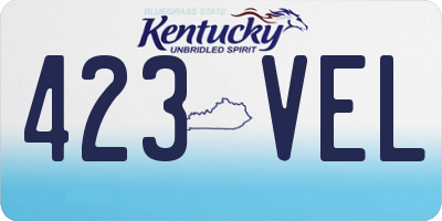 KY license plate 423VEL