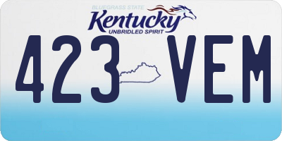 KY license plate 423VEM