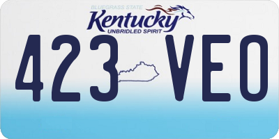 KY license plate 423VEO