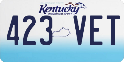 KY license plate 423VET