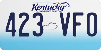 KY license plate 423VFO
