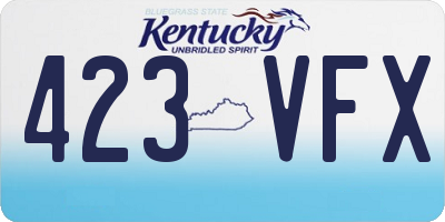 KY license plate 423VFX