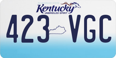 KY license plate 423VGC