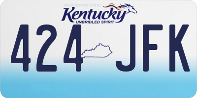 KY license plate 424JFK