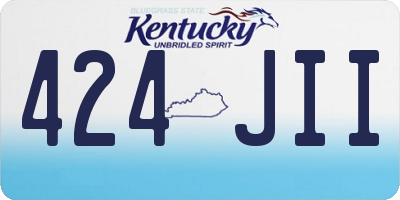 KY license plate 424JII