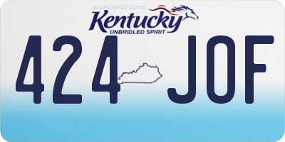 KY license plate 424JOF