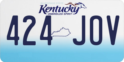 KY license plate 424JOV