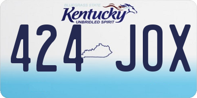 KY license plate 424JOX