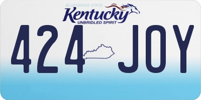 KY license plate 424JOY