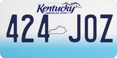 KY license plate 424JOZ