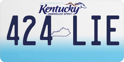KY license plate 424LIE