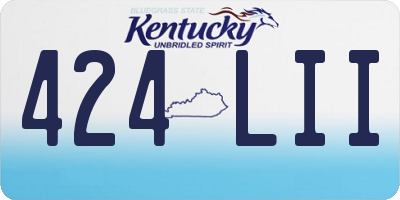 KY license plate 424LII
