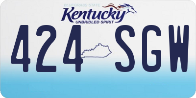 KY license plate 424SGW