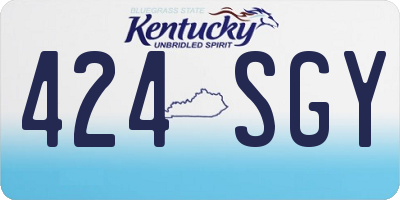 KY license plate 424SGY