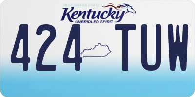 KY license plate 424TUW