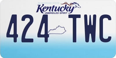 KY license plate 424TWC