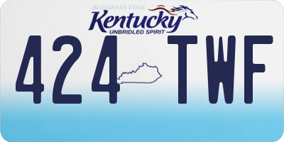 KY license plate 424TWF