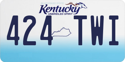 KY license plate 424TWI