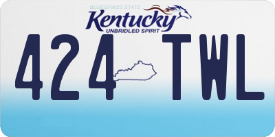 KY license plate 424TWL