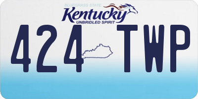 KY license plate 424TWP