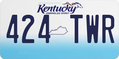 KY license plate 424TWR