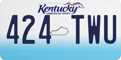 KY license plate 424TWU