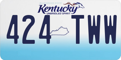 KY license plate 424TWW
