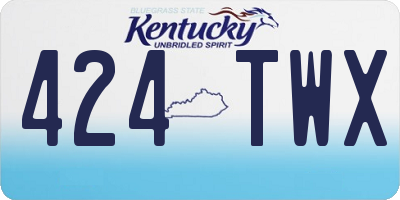 KY license plate 424TWX