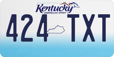 KY license plate 424TXT