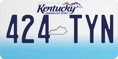 KY license plate 424TYN