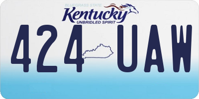 KY license plate 424UAW